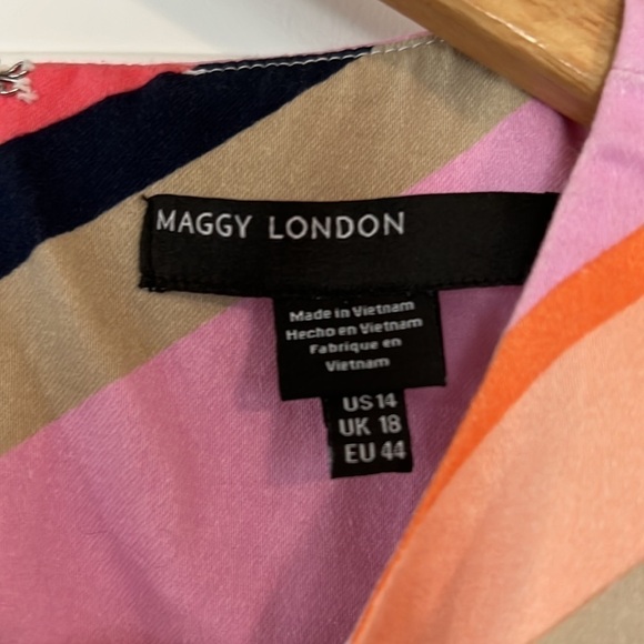 Maggy London colorful Shift Dress Size 14 - Picture 3 of 8